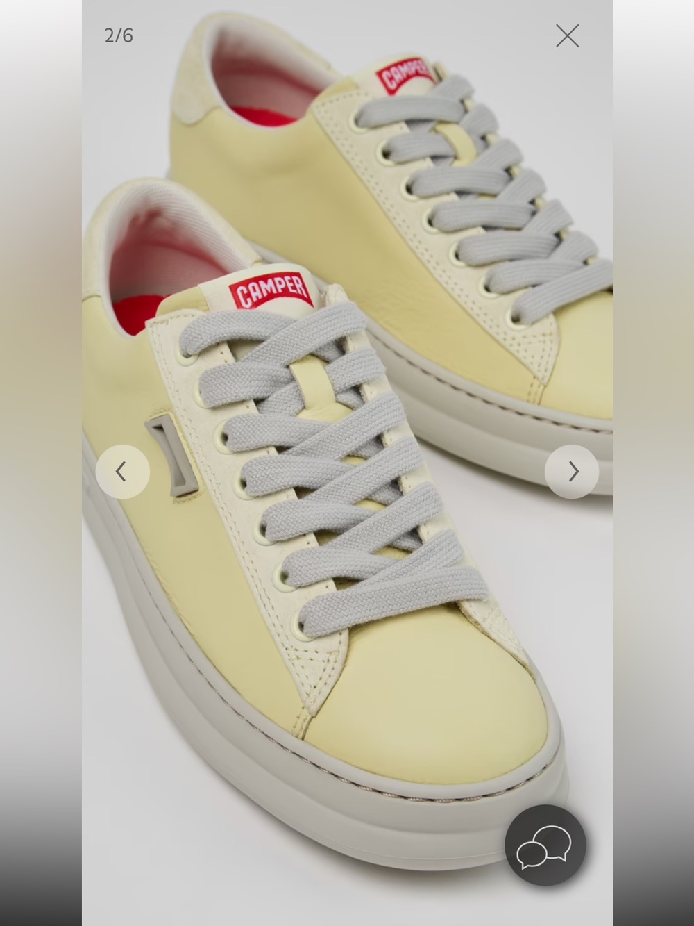 Camper Butter Yellow Leather Sneakers